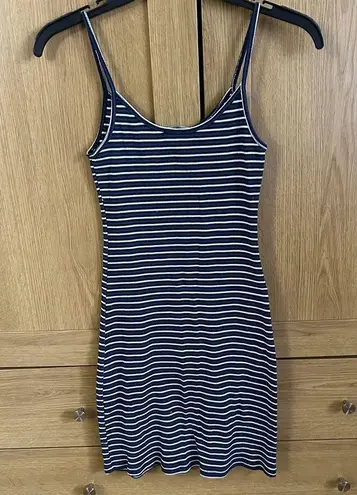 Brandy Melville Women's  Navy Striped Bodycon Dress