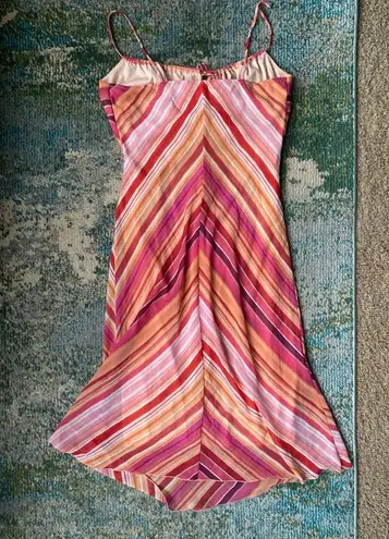 Vintage 90s Y2K La Belle pink barbiecore candy striped midi dress, size 11 Multiple