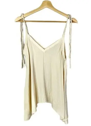 ZARA  Off White Flowing V-Neck Tie Strap Tank Top S