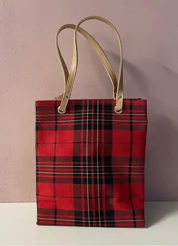 Vintage Y2K Red Tartan Plaid Tote Bag GUC