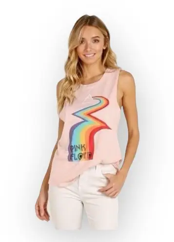 Daydreamer new ☺︎︎ Pink Floyd Rainbow Muscle Tee Tank ☺︎ Light Pink ☺︎ Small