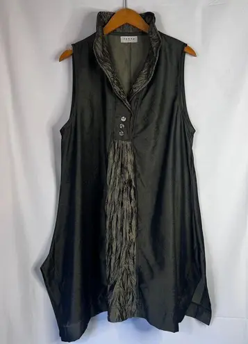 Terra SJ Apparel Structured Collar Sleeveless Green Mod Tunic Dress Size Medium