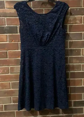 INC Navy Blue Lace Overlay Dress NEW Size 10 International Concepts Dress