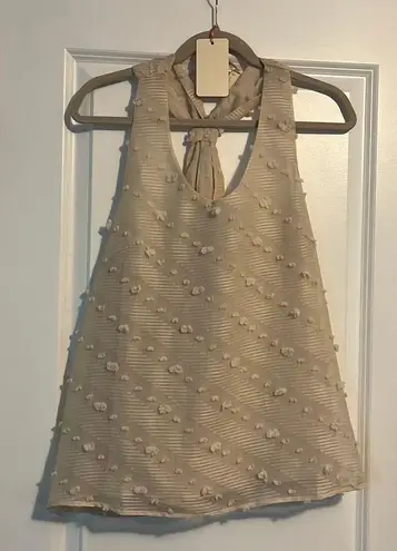 NWT Cream/Tan Racerback Blouse Tan Size L
