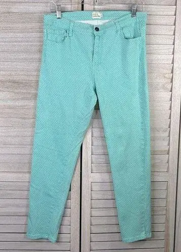 LIMA LIMON Stretchy Skinny Jeans Mint Green w White Dots
