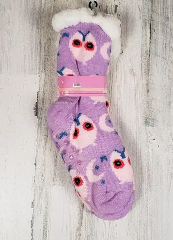 NWT Mari Clare Sherpa Lined Knit Winter Owl Moon Star No