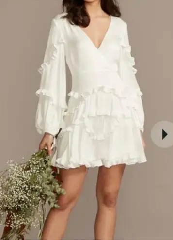 David’s Bridal DB Studio Ruffle Charmeuse V