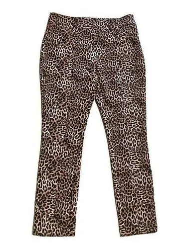 INC International Concepts High Rise Skinny Animal Print Ankle Pants Stretch 6