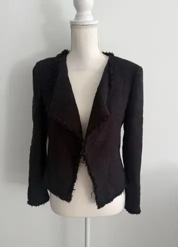 ANN TAYLOR LOFT Black Knit Long Sleeve Blazer Jacket Size 4P