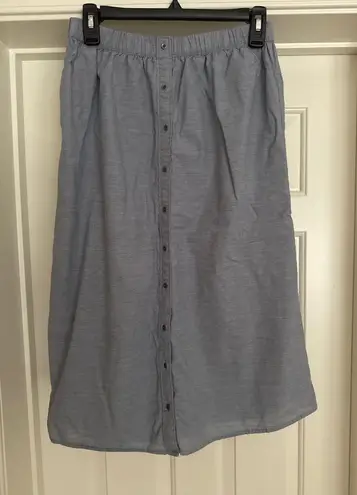 Abercrombie & Fitch  Blue Chambray Midi Skirt S - Image 1