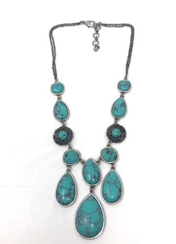 Lucky Brand  faux turquoise reversible necklace, NWOT