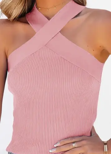 Solid Pink Criss Cross Top