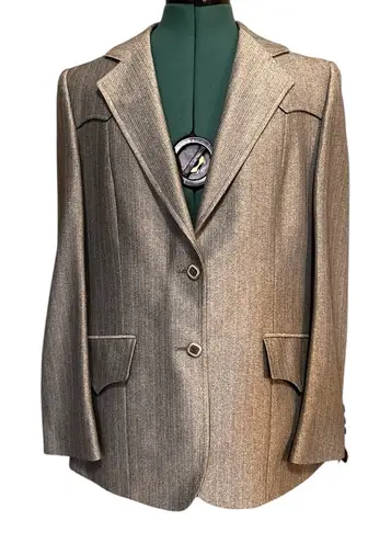 Ms Prestrige West Blazer Jacket Equestrian Horse Riding Top Western S/M NEW VTG Silver