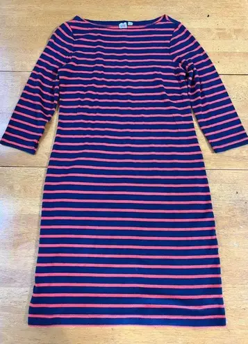 Gap  Modern Boatneck Navy Striped Knit Shift Midi Jersey Dress, Size M