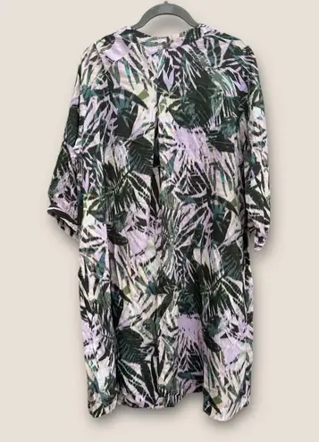 margaret o'leary Paola Dark Tropical Print Tunic Dress