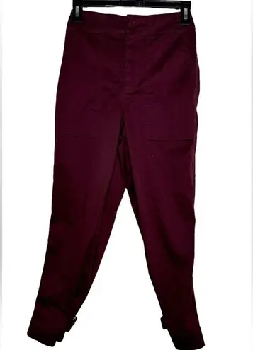 Proenza Schouler White Label Women Burgundy Cotton & Linen Tapered Pant