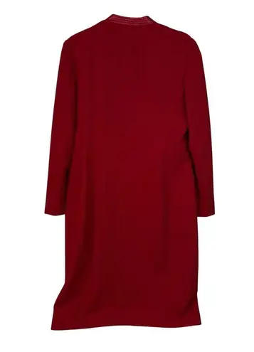 Lilli Ann Red Trench Coat Vintage Button Front Long Gold Buttons