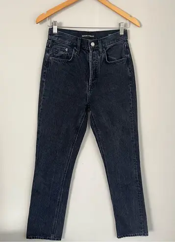 Aritzia Denim Forum Dillon High Rise Slim Black Jeans 28L Size 25