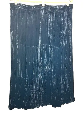 Sun River Women Midi Crushed Velvet Skirt 3X Black Whimsigoth Dark Romantic