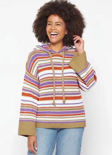 Rebecca Taylor NEW Cotton Chevron Hooded Sweatshirt, Size XL New w/Tag $345