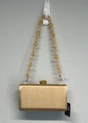 Haute Hippie Gold Clutch with Beaded Strap