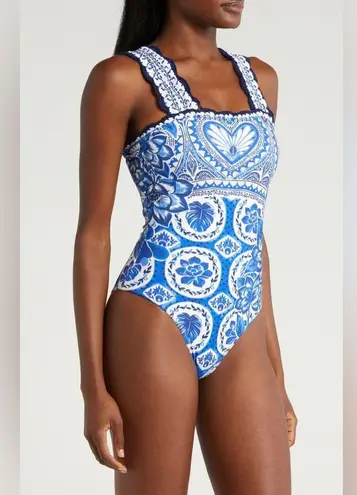 Farm Rio Tile Dream One-Piece Swimsuit, Size Small, $275