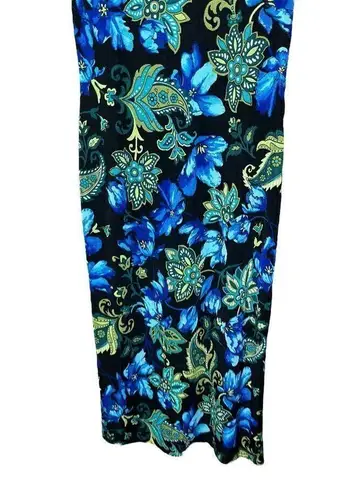 White Stag Vintage Black Blue Floral Paisley Print Maxi Dress Size S 4/6