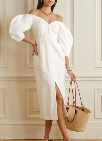 Mara Hoffman NWT Leonara off-the-shoulder Lyocell linen-blend midi dress sz 0