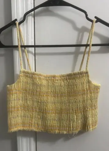 ZARA Yellow Ribbed Crop Top-