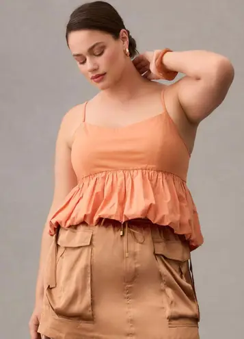 Maeve Ruffled Bubble-Hem Cropped Tank | Size XL