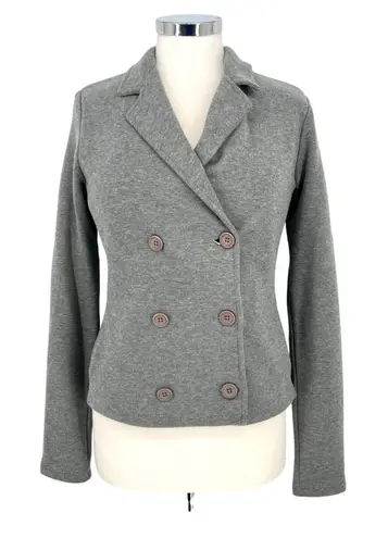 James Perse Brushed Jersey Double Breasted Blazer Gray Size Medium 2