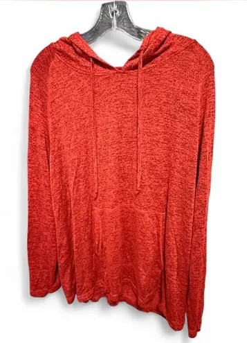 Db Sunday Vibrant Orange Knit thin hoodie Top Size 2X