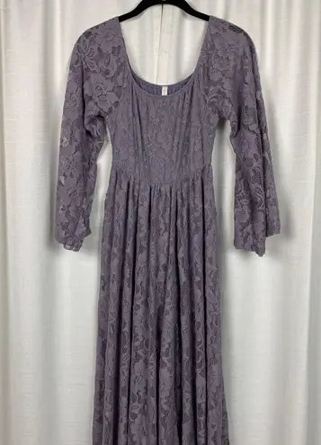 Pinkblush Purple Lace Off The Shoulder Draped Maternity Photoshoot Gown Sz.S NWT