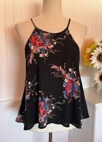 Lily White Black & Floral Tank Top