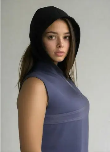 Norma Kamali Black Sleeveless Zip Hoodie