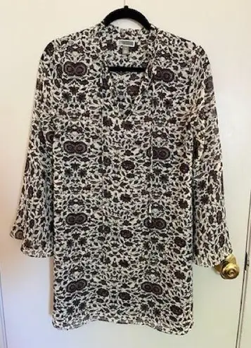 Chelsea28 shift dress long bell sleeve v-neck floral print lightweight