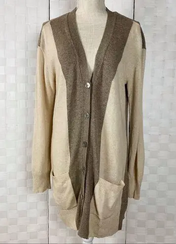 Escada two tone color front button long cardigan