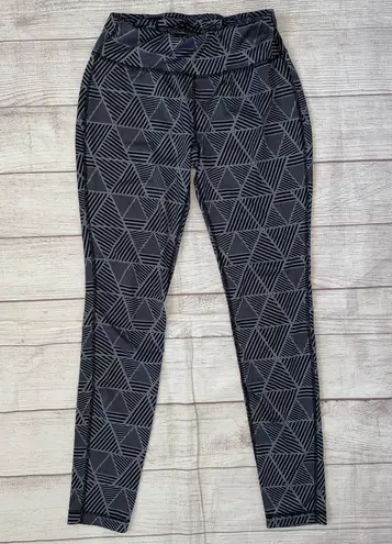 Avia women XS pull on print leggings w/elastic waist black and grey