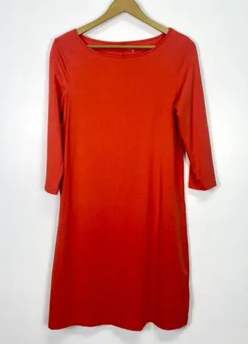 Garnet Hill  Coral 3/4 Sleeve Shift Dress
