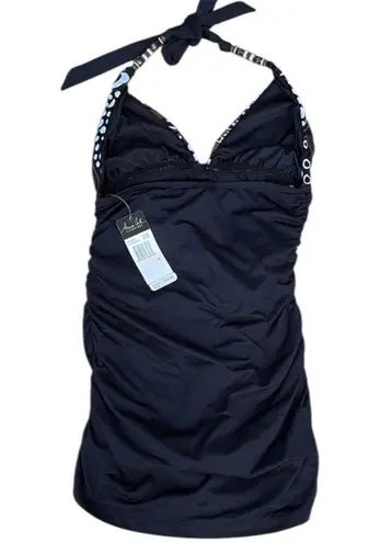 Anne cole NWT Signature Beaded Strap Halter 1 Piece Swimsuit Size 10 Retail $94