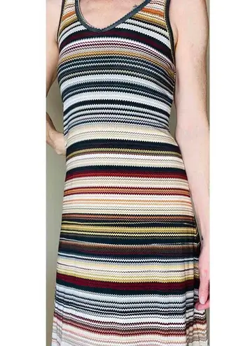 Karen Kane Colorful Chevron Stripes Printed Knee-Length Preppy Sleeveless Dress