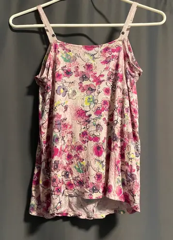 LC Lauren Conrad Pink Floral Tank Top