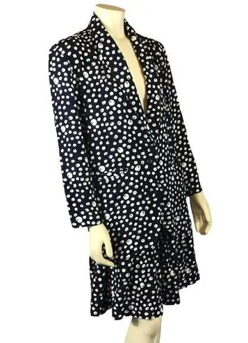 Vintage Studio by Michelle Stuart navy white Polkadot jacket & skirt size medium Blue