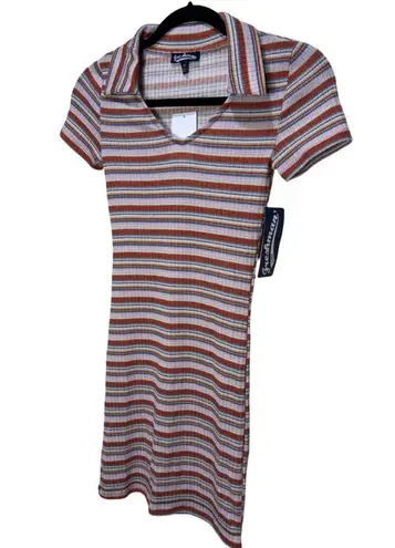 FRESHMAN 1996 Striped Shirt Mini Dress Size XS Pink