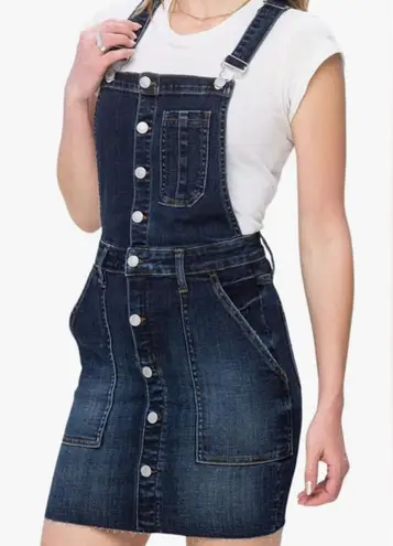 Judy Blue dress overalls Dark Blue Denim jeans stretch NEW raw hem