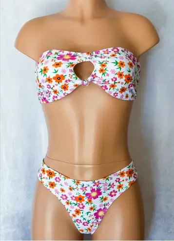 Boutique Multi-Colored, Floral, Bandeau, Bikini