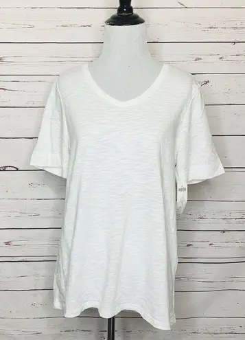 Chico's NWT Chico’s Cotton Blend V-Neck Elbow-Sleeve Top Size Small