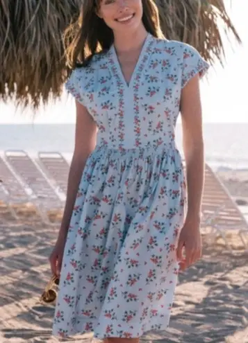 Gal Meets Glam Blue Cecily Floral Mini Dress Womens US 8