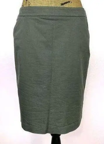 New York & Co. Stretch Twill Khaki Pencil Skirt Olive 6