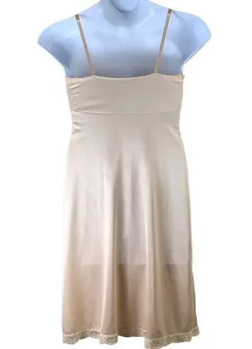 Vassarette Vintage Slip Dress Nightgown Lace Cream Nude Adjustable Straps  Size L